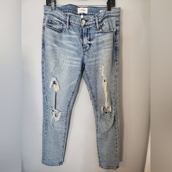 FRAME le Garçon distressed jeans size 27 - Picture 10 of 15